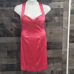Coral Satin Calvin Klein Dress